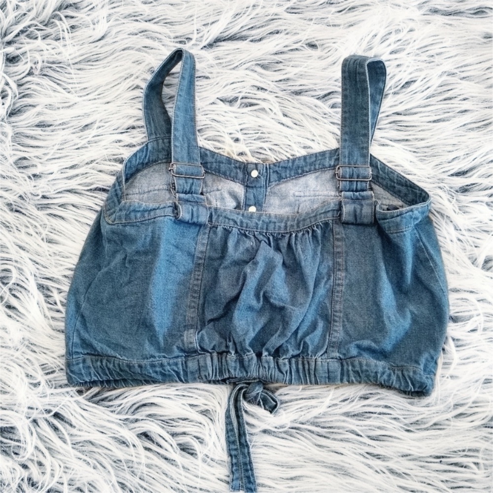 FREE PEOPLE Palm Desert denim crop top We The Free - Womens size XS - Picture 2 of 10